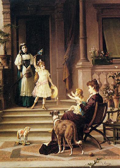 Jasper Francis Cropsey Crosio Luigi Sisters Homecoming oil painting image